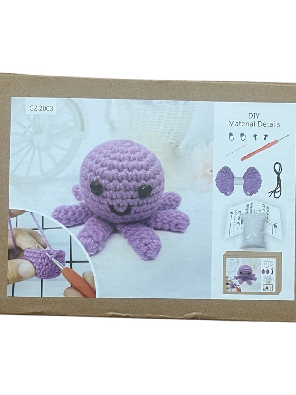 Complete Beginner Crochet Kit – Make Your Own Cute Purple Octopus